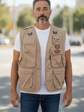 Vintage Reporter Made in France Multi-Pocket Utility Fishing Vest XL
